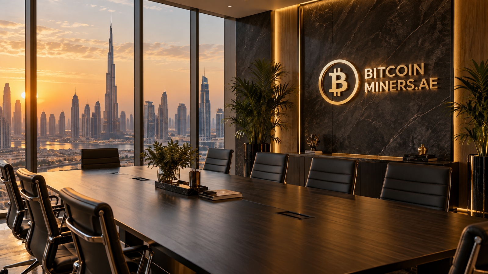 Illustrative Bitcoin Miners branded office